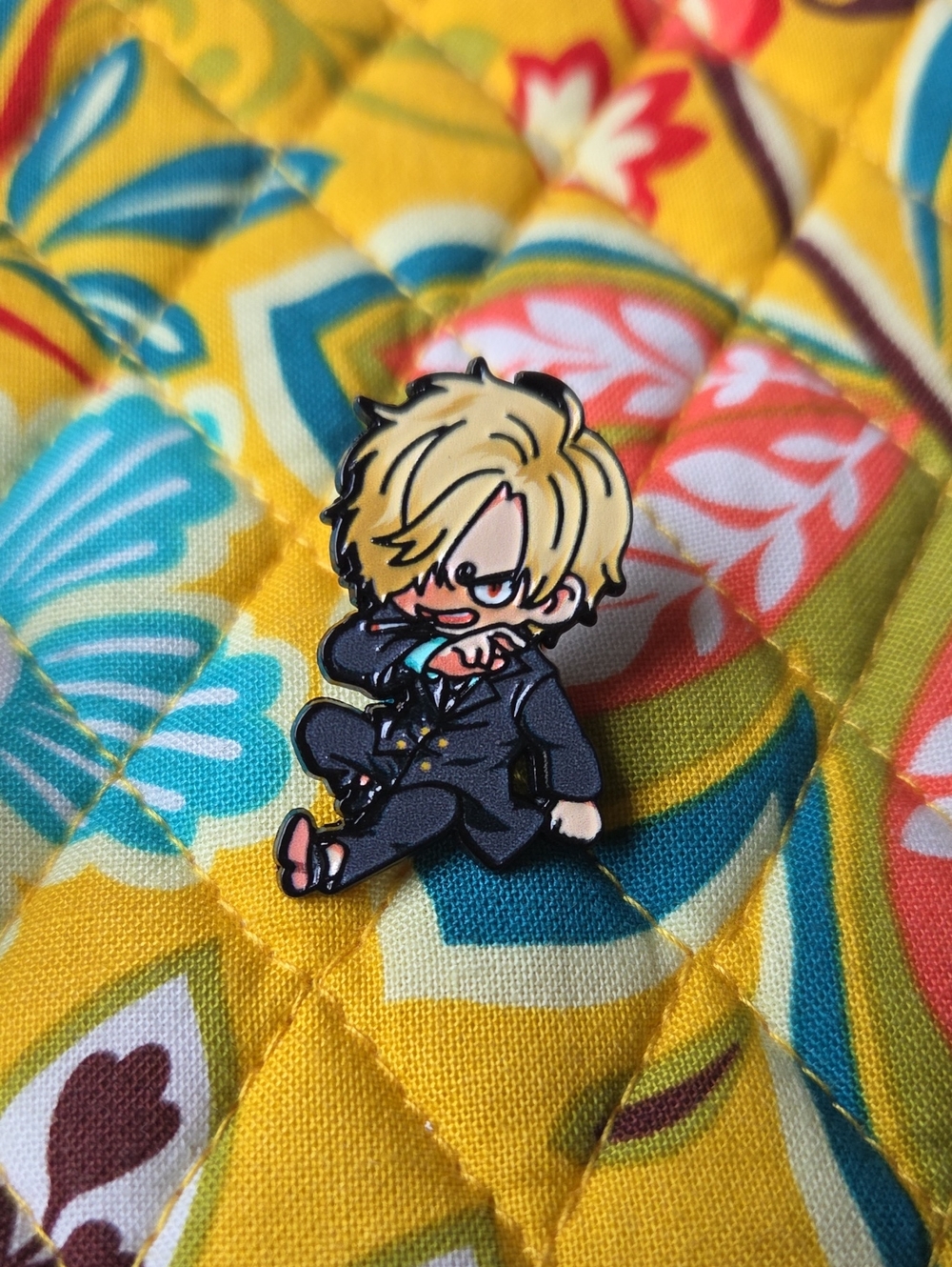 Chibi Blonde Character Enamel Pin - Yellow Accent Kids Accessory